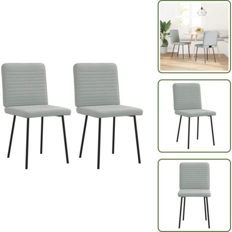 Sillas de comedor con respaldo - vidaXL Sillas de comedor 2 unidades terciopelo gris claro - Sillas de comedor con espuma