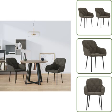 Sillas de comedor con respaldo - vidaXL Sillas de comedor 2 unidades terciopelo gris oscuro - Sillas de comedor con reposabrazos