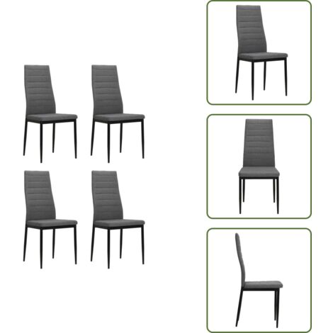 Sillas de comedor con respaldo - vidaXL Sillas de comedor 4 unidades tela gris claro - Sillas de comedor ergonómicas