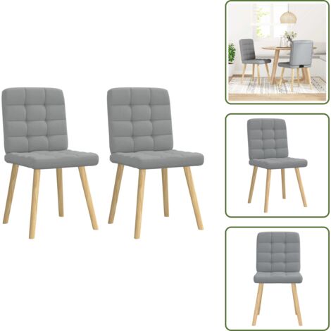 Sillas de comedor con respaldo - vidaXL Sillas de comedor giratorias 2 unidades tela gris claro - Sillas de comedor para comedor