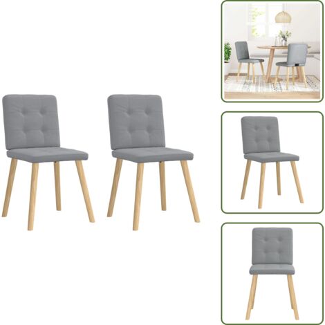 Sillas de comedor con respaldo - vidaXL Sillas de comedor giratorias 2 unidades tela gris claro - Sillas de comedor para comedor