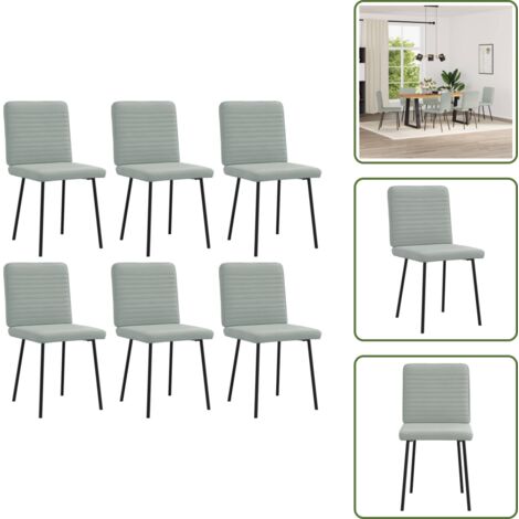 Sillas de comedor con respaldo - vidaXL Sillas de comedor giratorias 6 uds terciopelo gris claro - Sillas de comedor para sala
