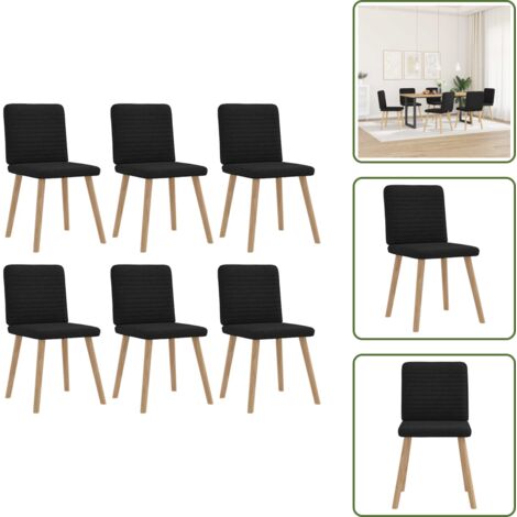 Sillas de comedor con respaldo - vidaXL Sillas de comedor giratorias 6 unidades tela negras - Sillas de comedor con espuma
