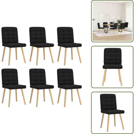 Sillas de comedor con respaldo - vidaXL Sillas de comedor giratorias 6 unidades tela negras - Sillas de comedor con espuma