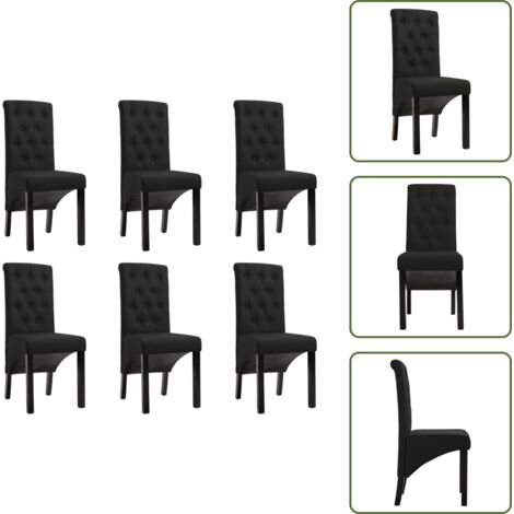 Sillas de comedor con respaldo - vidaXL Sillas de comedor giratorias 6 unidades tela negras - Sillas de comedor con patas de madera