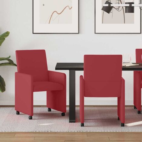 Sillas de Comedor con Ruedas 2 pcs Crema 57 x 66 x 94 cm vidaXL