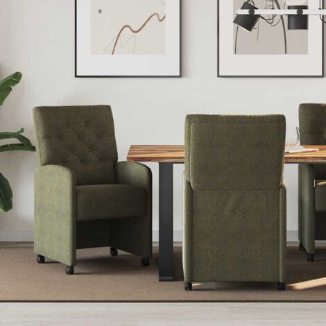 Sillas de Comedor con Ruedas 2 pcs Gris claro 58 x 67 x 97 cm vidaXL
