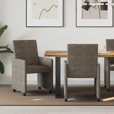 Sillas de Comedor con Ruedas 2 pcs Gris oscuro 57 x 66 x 94 cm