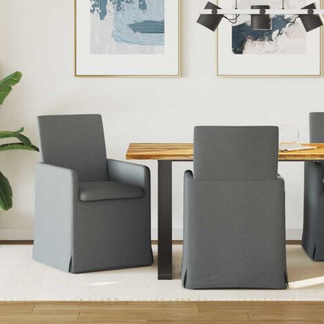 Sillas de Comedor con Ruedas 2 pcs Gris oscuro 57 x 67 x 95 cm