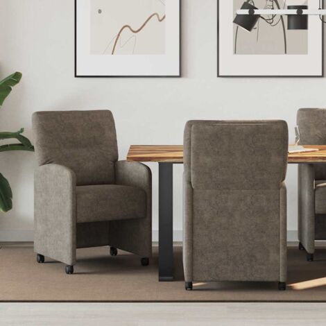 Sillas de Comedor con Ruedas 2 pcs Gris oscuro 57 x 67 x 95 cm