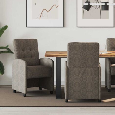 Sillas de Comedor con Ruedas 2 pcs Gris oscuro 58 x 67 x 97 cm