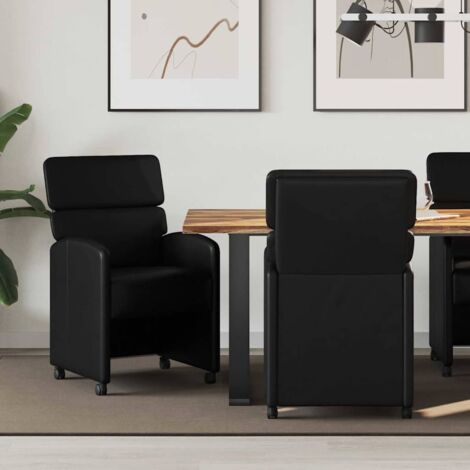 Sillas de Comedor con Ruedas 2 pcs Negro 58 x 65 x 98 cm