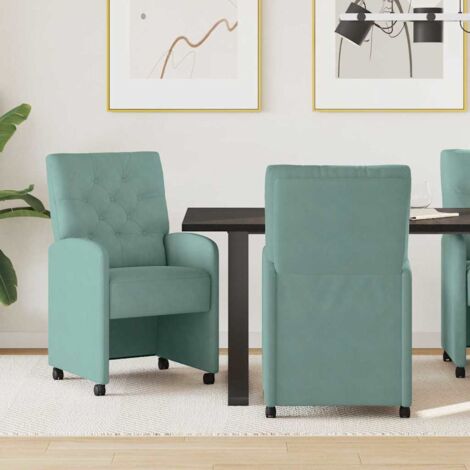 Sillas de Comedor con Ruedas 2 pcs Verde mar 58 x 67 x 97 cm