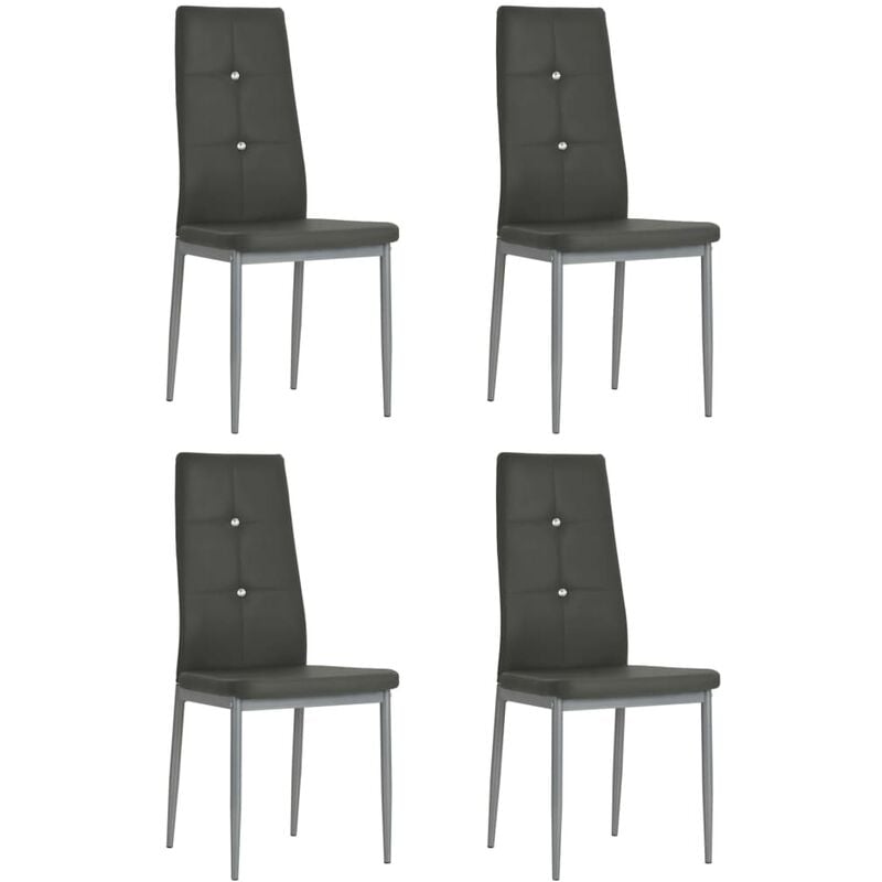 

Sillas de Comedor Cuero Sintético 4 Unidades Gris - Gris - Vidaxl