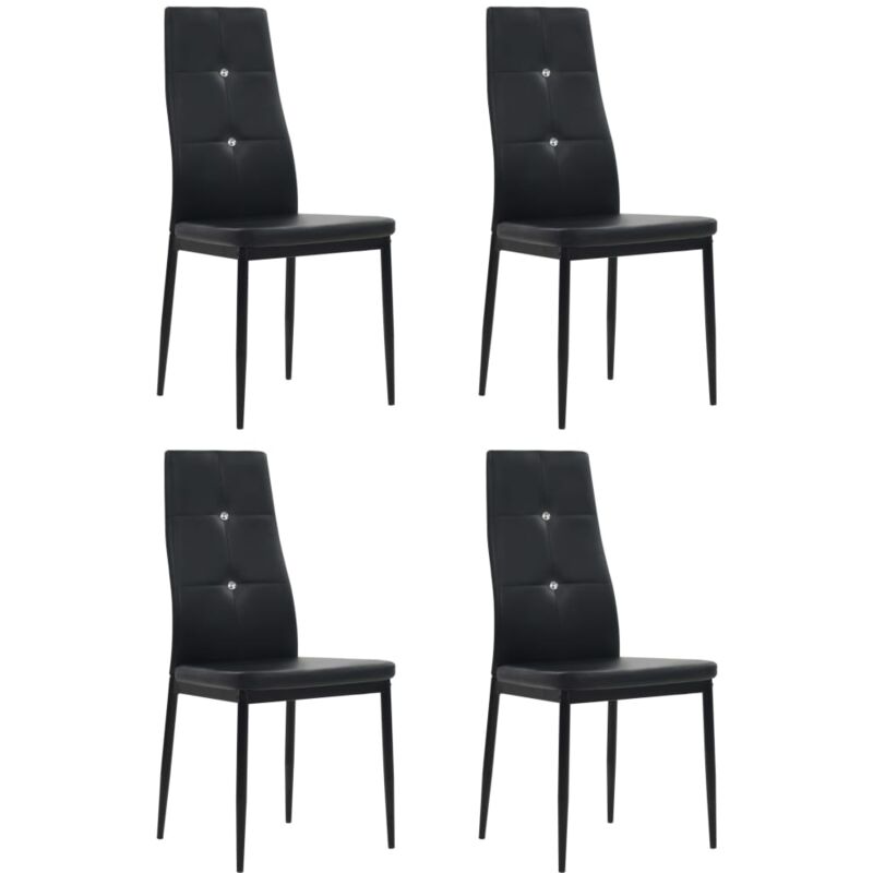 

Sillas de Comedor Cuero Sintético 4 Unidades Negro - Negro - Vidaxl