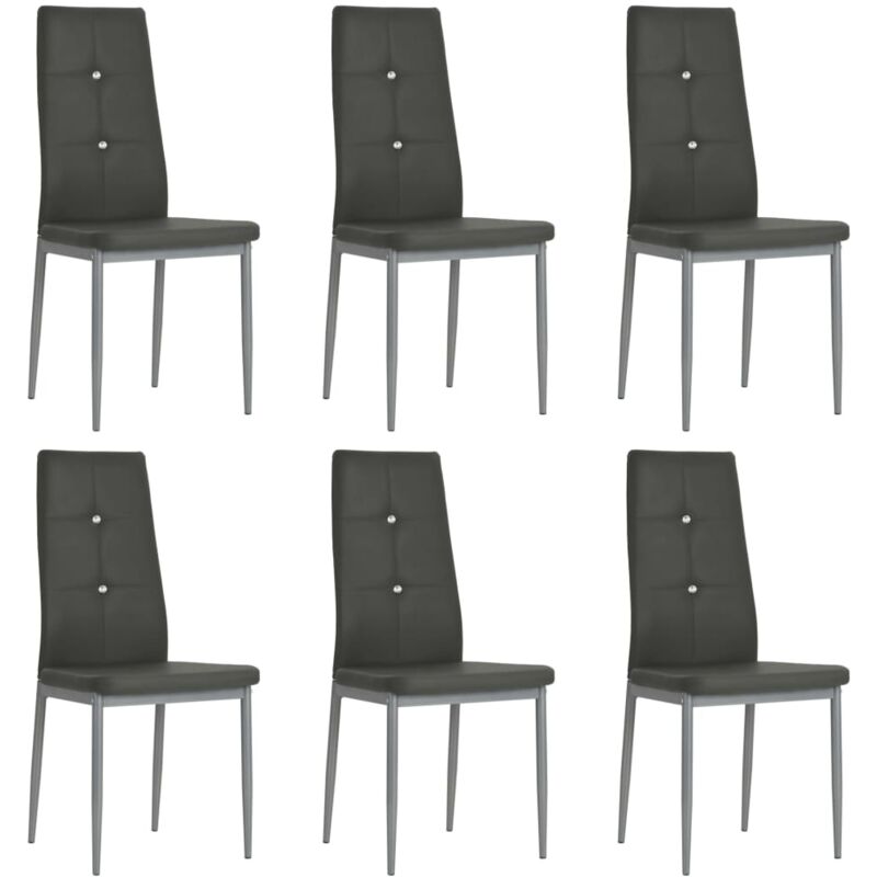 

Sillas de Comedor Cuero Sintético 6 Unidades Gris - Gris - Vidaxl