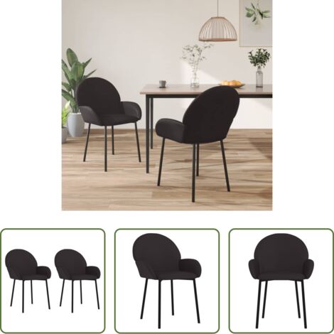 Sillas de comedor cuero sintético -  Sillas de comedor 2 unidades cuero sintético negro