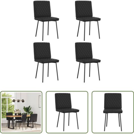 Sillas de comedor cuero sintético -  Sillas de comedor 4 unidades cuero sintético negro