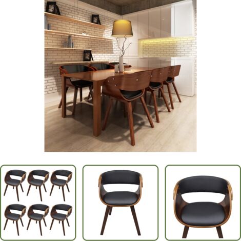 Sillas de comedor cuero sintético - Sillas de comedor 6 uds cuero sintético marrón