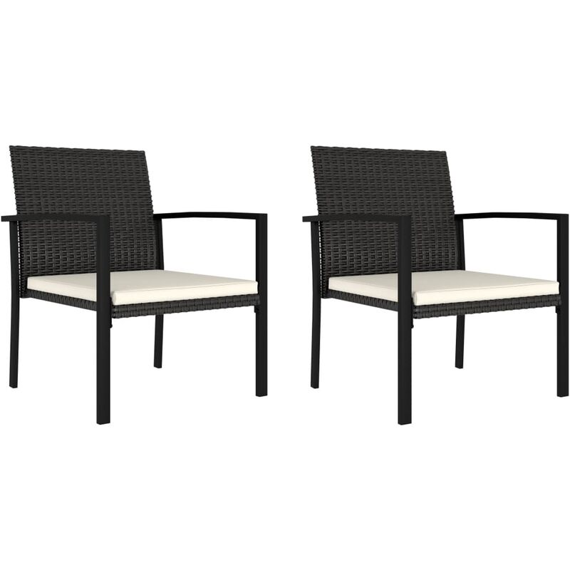 

Sillas de comedor de jardín 2 unidades ratán sintético negro