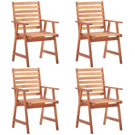 Sillas de comedor de jardín 4 unidades madera maciza de acacia