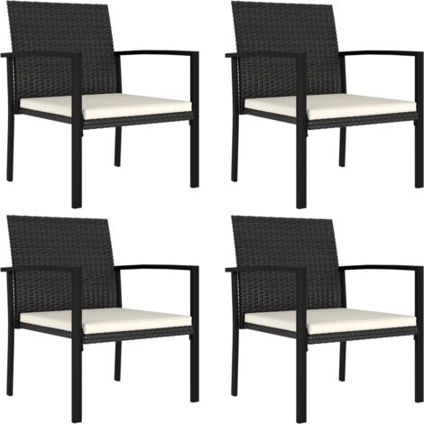 Sillas de comedor de jardín 4 unidades ratán sintético negro