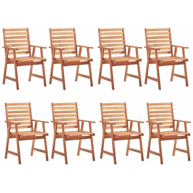 

Sillas de comedor de jardin 8 uds madera maciza de acacia