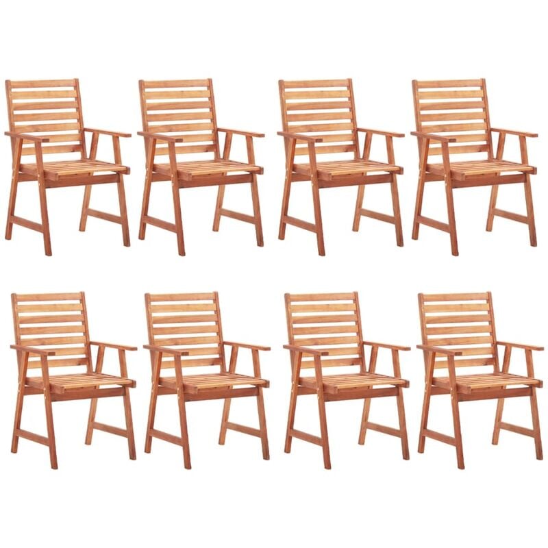 

Sillas de comedor de jardín 8 uds madera maciza de acacia