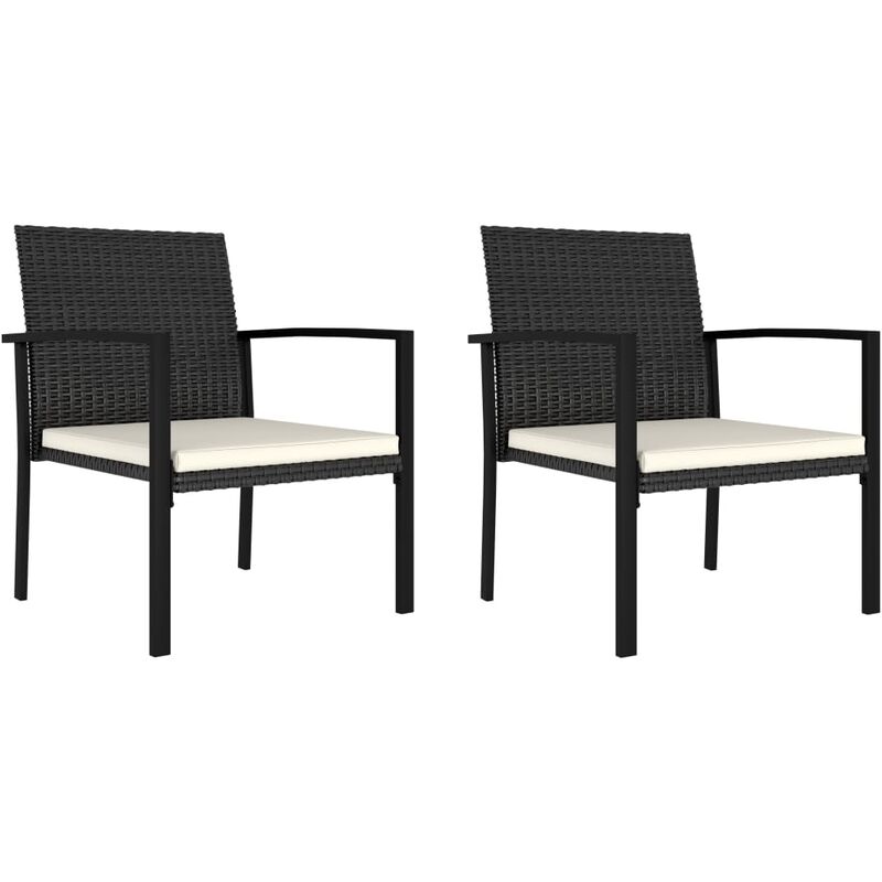 

Sillas de comedor de jardín 2 unidades ratán sintético negro - Negro