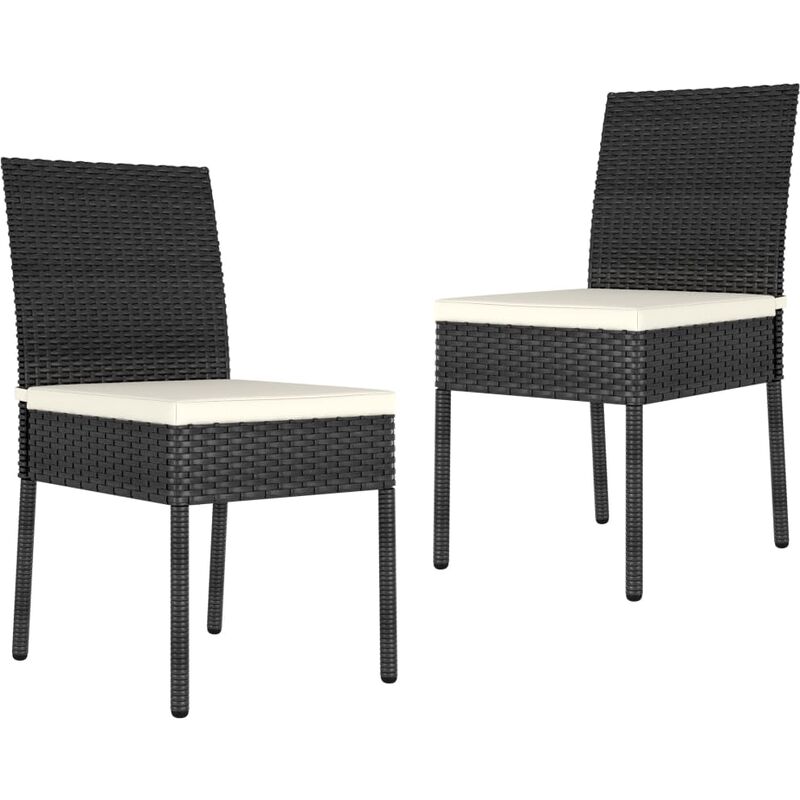 

Sillas de comedor de jardín 2 unidades ratán sintético negro - Negro
