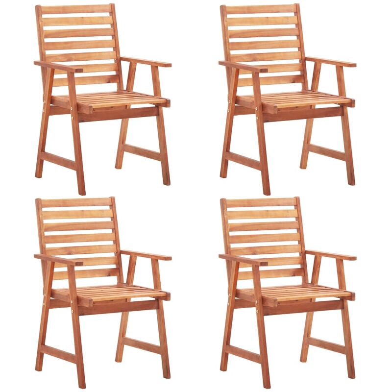 

Sillas de comedor de jardín 4 unidades madera maciza de acacia - Marrón