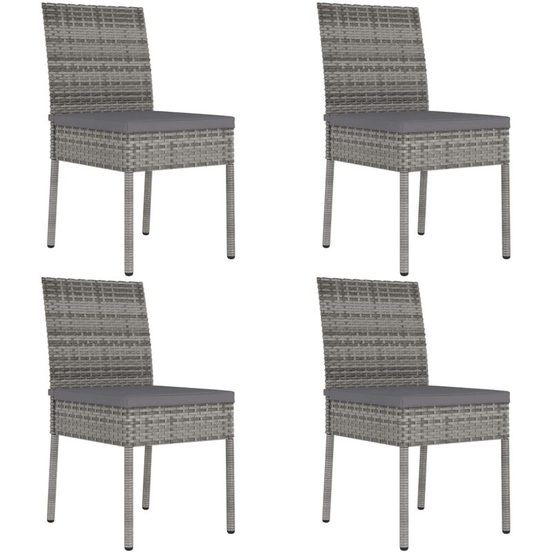 

Sillas de comedor de jardín 4 unidades ratán sintético gris - Gris
