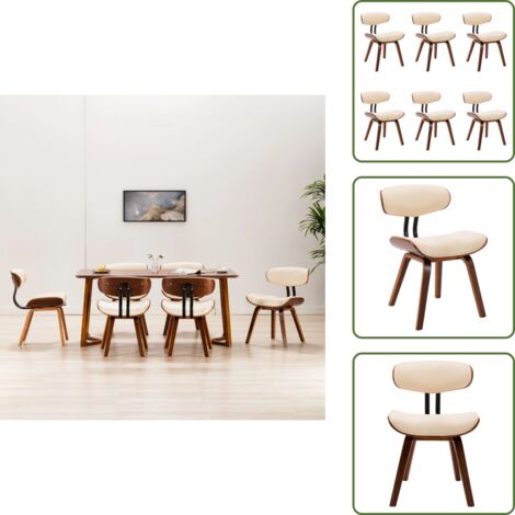 Sillas de comedor de madera curvada - vidaXL Sillas de comedor 6 unidades madera curvada y cuero sintético - Sillas ergonómicas