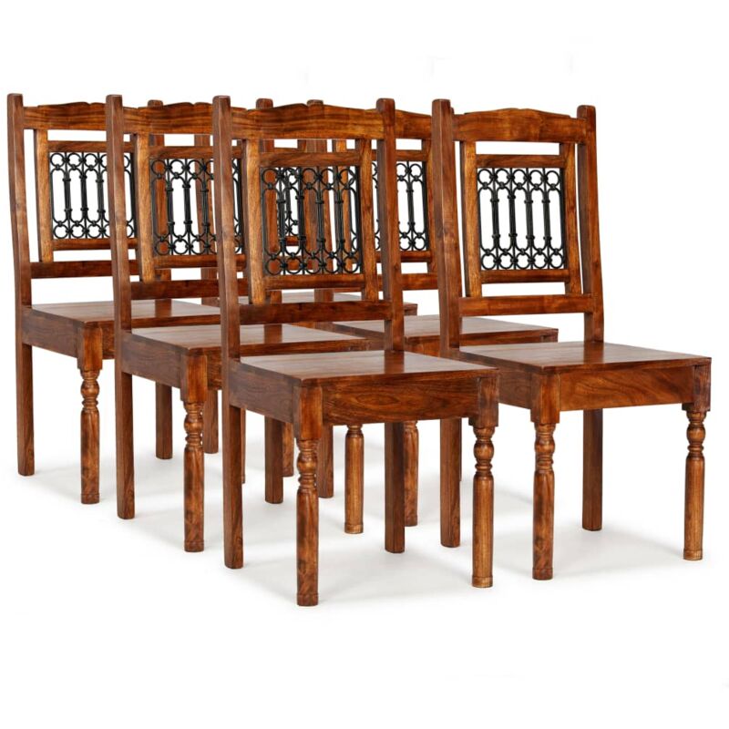 

Sillas de Comedor Madera Maciza Acabado Sheesham Clásico 6 Unidades - Marrón - Vidaxl