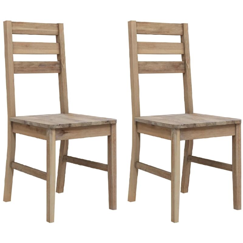 

vidaXL Sillas de Comedor Madera Maciza de Acacia 2 Unidades - Marrón