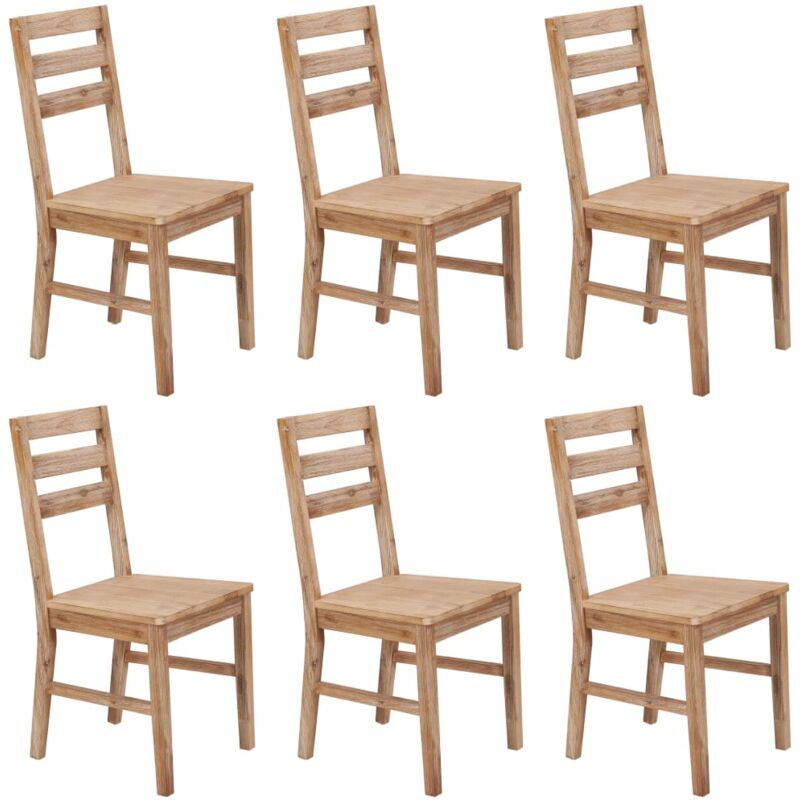 

vidaXL Sillas de Comedor Madera Maciza de Acacia 6 Unidades - Marrón