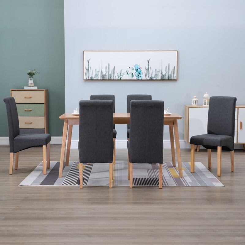 

Sillas de comedor de tela gris 6 unidades