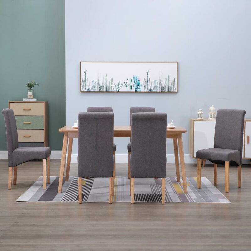 

Sillas de comedor de tela gris taupe 6 unidades