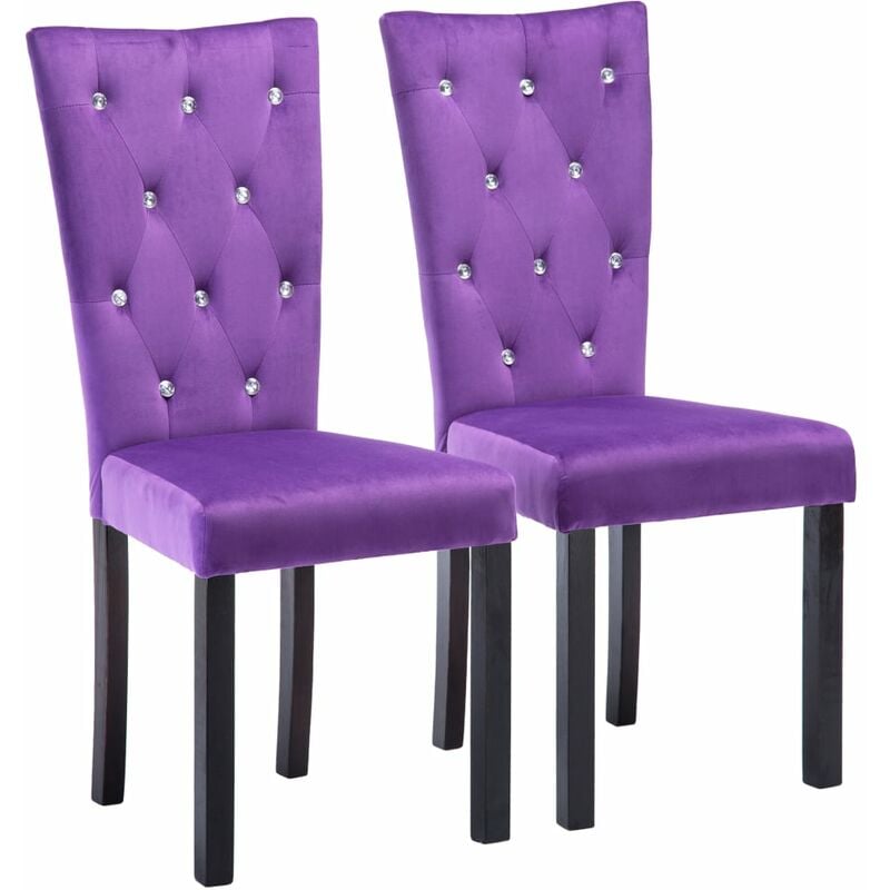 

Vidaxl - Sillas de Comedor Terciopelo 2 Unidades Morado - Púrpura