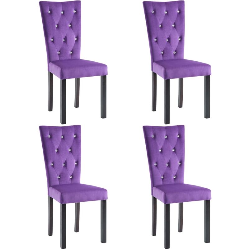 

vidaXL Sillas de Comedor Terciopelo 4 Unidades Morado - Púrpura