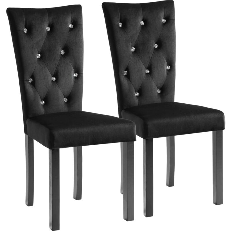 

vidaXL Sillas de Comedor Terciopelo 2 Unidades Negro - Negro