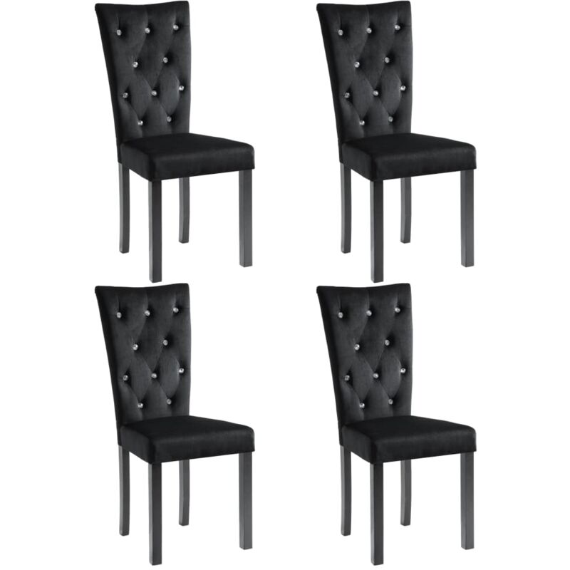 

vidaXL Sillas de Comedor Terciopelo 4 Unidades Negro - Negro
