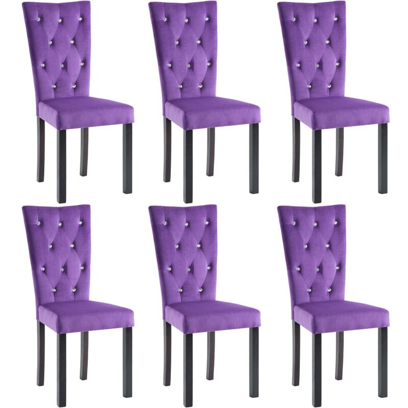 

Vidaxl - Sillas de Comedor Terciopelo 6 Unidades Morado - Púrpura
