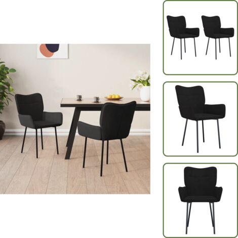 Sillas de comedor ergonómicas - vidaXL Sillas de comedor 2 unidades terciopelo negro - Sillas de comedor con respaldo
