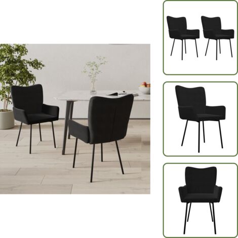 Sillas de comedor ergonómicas - vidaXL Sillas de comedor 2 unidades terciopelo negro - Sillas de comedor con respaldo