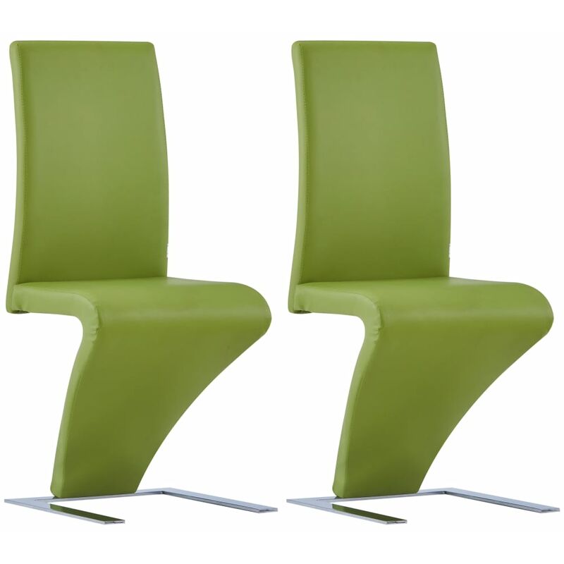 

Sillas de comedor forma de zigzag 2 uds cuero sintético verde - Verde