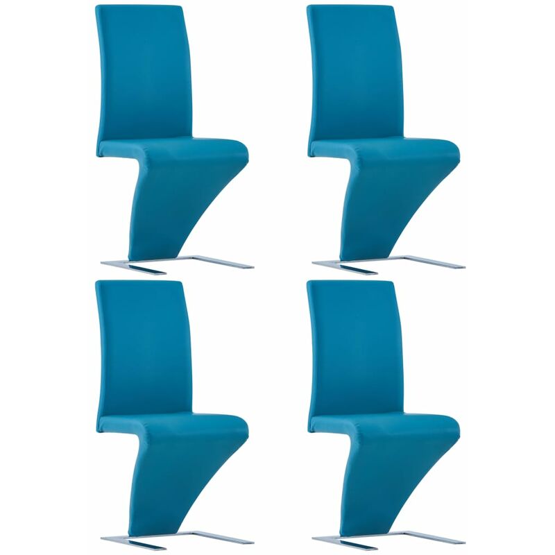 

Sillas de comedor forma de zigzag 4 uds cuero sintetico azul