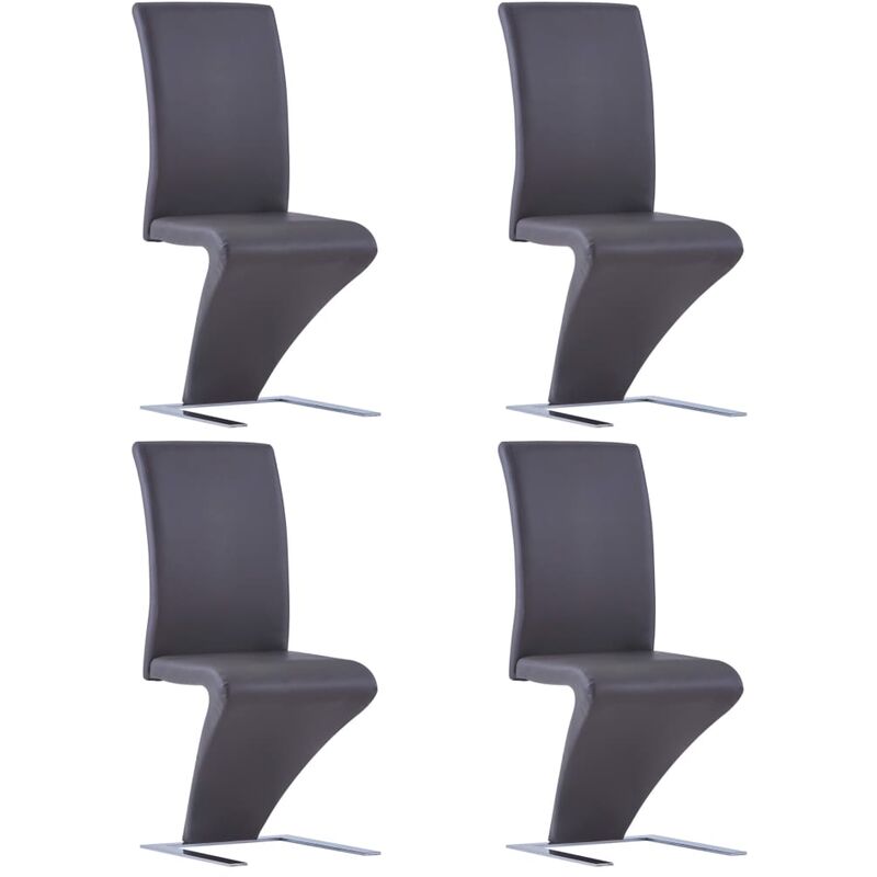 

Sillas de comedor forma de zigzag 4 uds cuero sintético gris