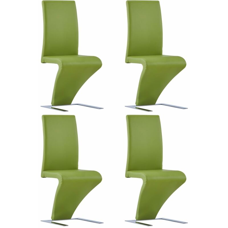 

Sillas de comedor forma de zigzag 4 uds cuero sintético verde