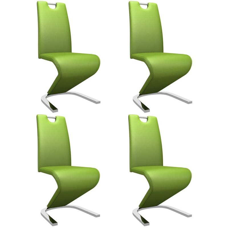 

Sillas de comedor forma de zigzag 4 uds cuero sintético verde